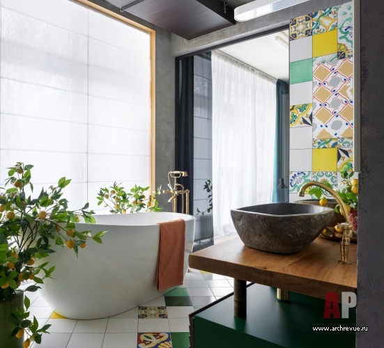 Фото интерьера ванной таунхауса в восточном стиле