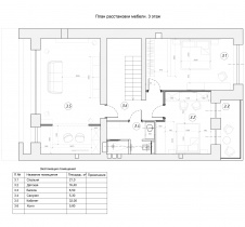 Планировка 3 этажа 3-х этажного дома для большой семьи из трех поколений.