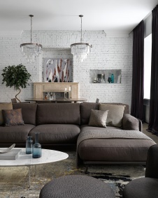 Фото интерьера гостиной квартиры в стиле лофт