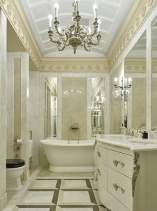 Фото интерьера ванной дома в стиле фьюжн