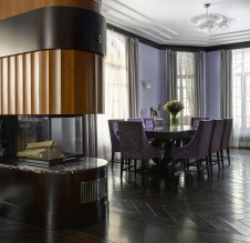 Фото интерьера каминной дома в стиле фьюжн Фото интерьера столовой дома в стиле фьюжн