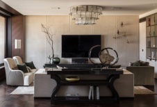 Фото интерьера гостиной пентхауса в американском стиле