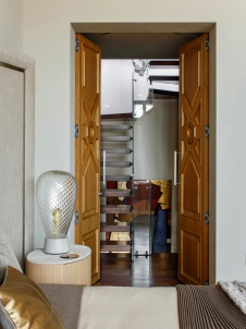 Фото интерьера спальни пентхауса в американском стиле