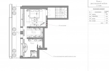 Планировка 2 этажа 3-х этажной квартиры в современной высотке.