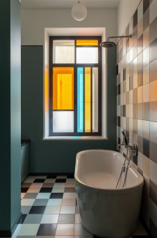 Фото интерьера ванной квартиры в стиле фьюжн