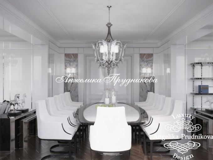 Дизайн-проект интерьера гостиной в стиле ар-деко в КП Агаларов Эстейт