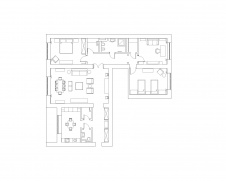 Планировка 4-х комнатной квартиры для старшего поколения семьи. Общая площадь – 140 кв. м.