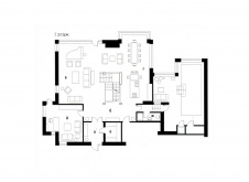 Планировка 1 этажа 2-х этажного дома с эксплуатируемым цоколем.