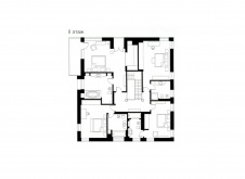 Планировка 2 этажа 2-х этажного дома с эксплуатируемым цоколем.