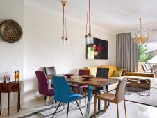 Фото интерьера столовой квартиры в стиле фьюжн