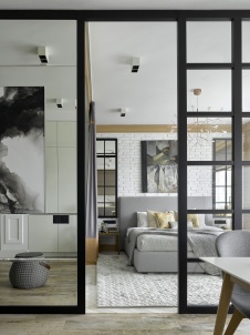 Фото интерьера спальни квартиры в стиле лофт