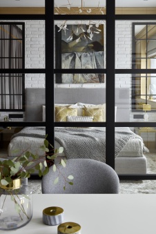 Фото интерьера спальни квартиры в стиле лофт