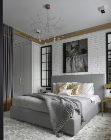 Фото интерьера спальни квартиры в стиле лофт