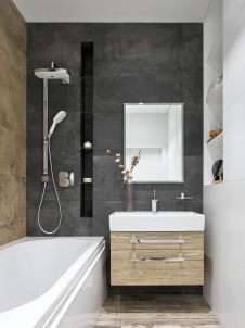 Фото интерьера ванной комнаты квартиры в стиле лофт