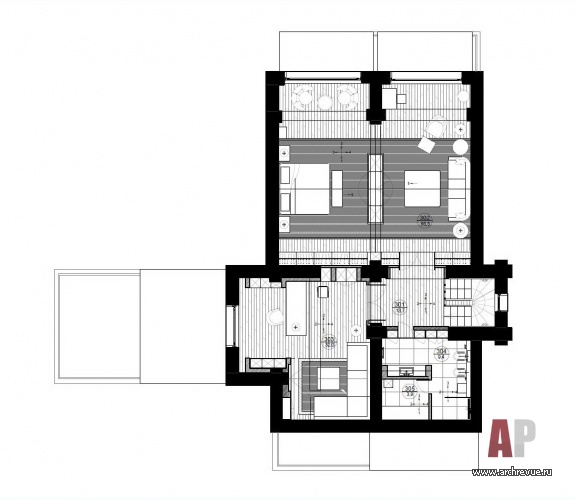 Планировка 3 этажа 3-х этажного коттеджа в Сочи.
