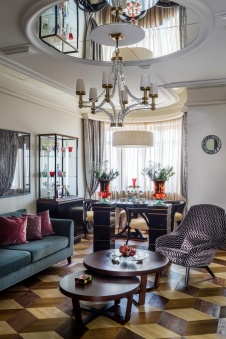 Фото интерьера гостиной квартиры в стиле ар-деко