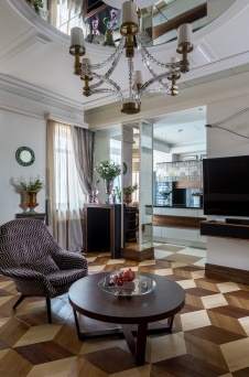 Фото интерьера гостиной квартиры в стиле ар-деко