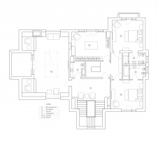 Планировка 3 этажа 3-х этажного дома с классической архитектурой.