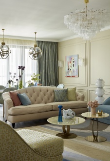 Фото интерьера гостиной квартиры в американском стиле