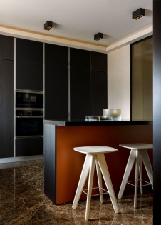 Фото интерьера кухни пентхауса в стиле ар-деко