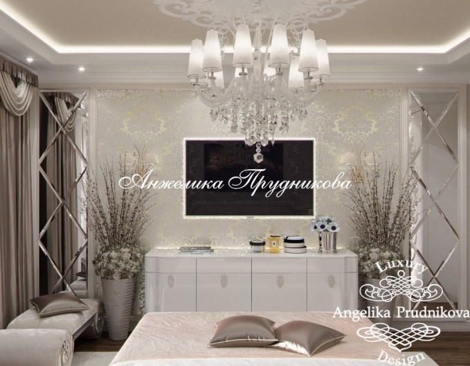 Дизайн квартиры в классическом стиле с белой мебелью на Профсоюзной