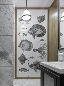 Фото интерьера санузла квартиры в стиле неоклассика