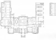 Планировка 1 этажа частного загородного особняка площадью 1700 кв. м.