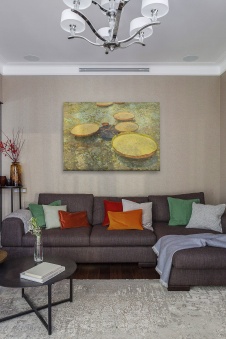 Фото интерьера гостиной квартиры в стиле эко