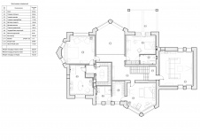 Планировка 2 этажа 3-х этажного дома с мансардой для большой семьи.