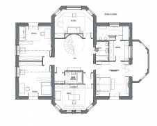 Планировка 2 этажа 2-х этажного семейного дома в Подмосковье.