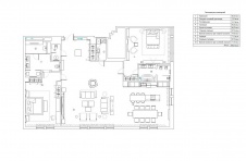 Планировка частных апартаментов с двумя спальнями и общей гостиной.