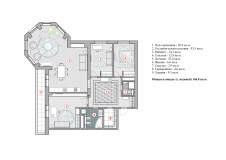 Планировка семейной квартиры с тремя спальнями в новостройке.