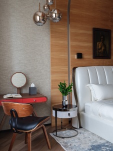 Фото интерьера спальни в стиле фьюжн