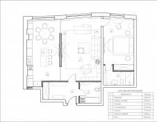 Планировка 2-х комнатной квартиры с проходной гостиной.