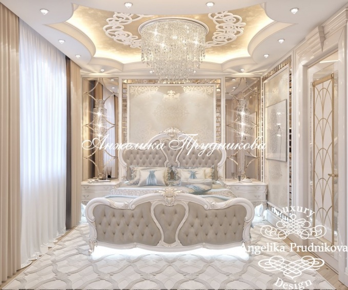 Дизайн-проект интерьера спальни в стиле ар-деко на Беговой