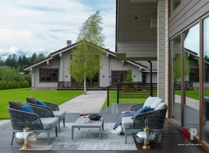 Фото фасада гостевого дома в стиле эко