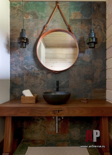 Фото интерьера санузла гостевого дома в стиле эко