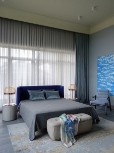 Фото интерьера спальни дома в стиле фьюжн