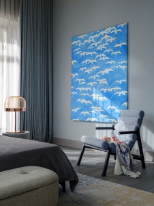 Фото интерьера спальни дома в стиле фьюжн