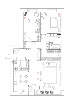 Планировка 3-х комнатной квартиры на Якиманке.