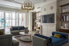 Фото интерьера гостиной квартиры в стиле фьюжн