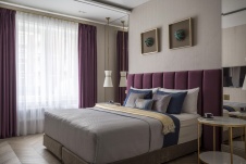 Фото интерьера спальни квартиры в стиле фьюжн