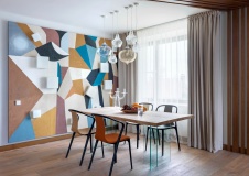 Фото интерьера столовой квартиры в стиле фьюжн