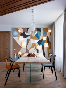 Фото интерьера столовой квартиры в стиле фьюжн