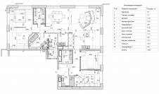 Планировка большой семейной квартиры 140 кв. м., которая состоит из двух объединенных квартир.