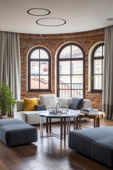 Фото интерьера гостиной квартиры в стиле фьюжн