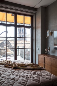 Фото интерьера спальни квартиры в стиле фьюжн