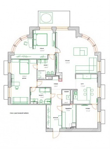 Планировка 4-х комнатной квартиры в «Итальянском квартале» для молодой семьи.