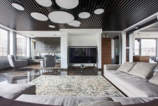 Фото интерьера гостиной пентхауса в стиле минимализм