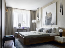 Фото интерьера спальни квартиры в стиле фьюжн